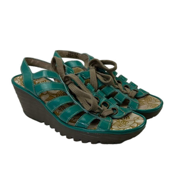 Fly London Yito  open toe wedge lace up sandal - Picture 1 of 9